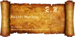 Reith Marina névjegykártya